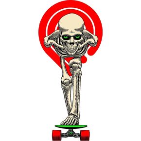Powell Peralta Skateboard Sticker Tucking Skeleton 3.65" x 1.6"