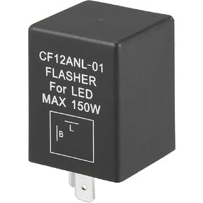VekAuto Electronic LED Flasher Relay Fix, CF12 2 Pin LED Turn Signal Light Bulbs Blink Flash Universal for Car Motorcycle Dustproof Plastic Black
