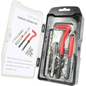RACOONA Automotive Use Helicoil Kit,Helicoil Thread Repair Kit,Car Accessories Metric Thread Repair Kit with HSS Drill Bit&Thread Inserts,Use for Rethreading Internal Threads(M6x1.0)