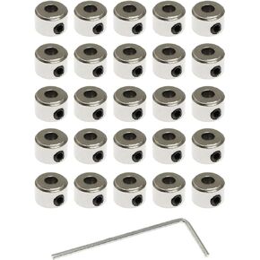 Maxmoral 30PCS 1/8'' Plated Landing Gear Stopper Set Wheel Collar 8x3.1mm / 0.3''x 0.12'' Remote Control Aircraft Replacement RC Airplane Model Aircraft