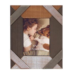 MEBRUDY Handmade 5x7 Picture Frame Wood, Rustic Pine Wooden Farmhouse Picture Frames for Wall Mount or Table Top