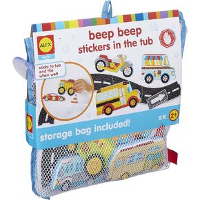 Alex Toys Foam Bath Stickers for Toddlers, 38-Piece Vehicle Tub Stickers Stick to Tub Wall - Foam Bath Toys for Kids Ages 1-3 Toddler Bath Toys for Boys Cars Trucks Bus, Mesh Storage Bag in Saudi Arabia