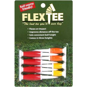 FlexTee Flexible Golf Tees (8 Pack), Virtually Unbreakable, Greater Distance, Accuracy, Less Resistance (Assorted Colors)