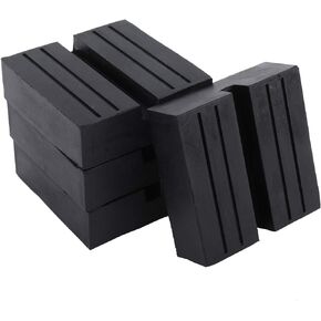 2 Packs Square Jack Pads, Black Anti-Slip Rail Adapter Support Rubber Blocks, Rubber Rail Protector, Pinch Weld Jack Pad and Car Jack Rubber Pad (2)
