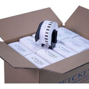 BETCKEY - Compatible Continuous Label Replacement for Brother DK-2210 (1-1/7" x 100'), Use with Brother QL Label Printers [20 Rolls]