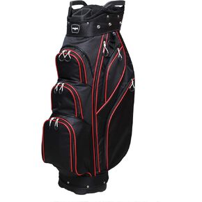 Majek Premium Men's Black with Red Trim Golf Bag 9.5 inch 14-Way Friendly Separator Top with Putter Sleeve