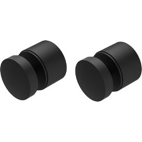 Large Heavy Duty Stainless Steel Glass Standoffs - Inline Design (Pack of 2) (Sand Black Matte Powder Coat)