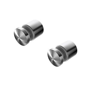 Large Heavy Duty Stainless Steel Glass Standoffs - Inline Design (Pack of 2) (Sand Black Matte Powder Coat)
