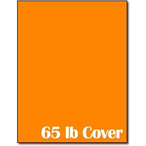 65lb Cover Cardstock Paper - 8.5 x 11 inch - 25 Sheets (Bright Orange)