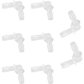 3/8 Inch 90 Degree Elbow Hose Barb, Plastic 2 Way L Shaped Fitting, Barbed Splicer Mender Joint Adapter Union(8Pcs)