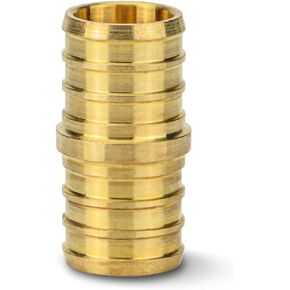IWISS F1807 Brass Crimp Fitting 3/4 inch, 5 Pack, Nonleaded Free PEX Barb Coupling/Splicer, NSF Certified