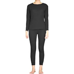 LAVRA Women's Cotton Thermal Sets Waffle Long John Insulated Underwear Top & Pants Pajama