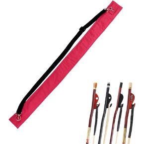 pinklilycare Bow sleeve for string instruments Bag for Violin/Viola/Cello/French Bass Bow Protection Dust Cover 4/4 Full Size With Shoulder Strap