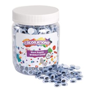 Colorations Wiggly Googly Eyes, Best-Seller, Value Pack with Storage, Regular, Black & White, Arts & Crafts, for Kids