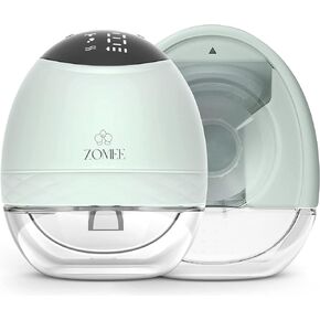 Zomee Fit Wearable Breast Pump, Hands Free, Portable,Discrete Electric Double Breast Pump - Holds up to 6 oz - Wireless 2+ Hours of Battery Life - Mimics Baby Feeds, Leak Proof Anti Backflow System
