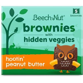 Beech-Nut Brownies with Hidden Veggies Peanut Butter Baked Toddler Snack, 7 Pack (35 Individually Wrapped Brownies) in Kuwait