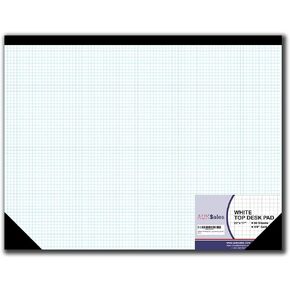 AUKSales TOP Sturdy Desk Pad, 22"x 17", 1/4 Quad Grid, 50 Sheets Per Pad, 80 GSM, Great for Precise Note-Taking & Sketching, House & Buildings Plans & Drafting, Architects, Engineers & Draftspersons