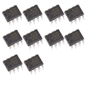 Bridgold 10pcs UC3842B UC3842 High Performance PWM Current Mode Controller 1 A, 8-Pin PDIP