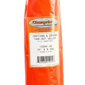 Clearprint Vellum Roll with 8x8 Fade-Out Grid, 16 lb., 1000H 100% Cotton, 36" W x 20 Yards Long, 1 Each (10102151)