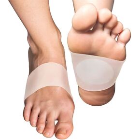 Gel Arch Support Pad, Soft Silicone Clear Reusable Arch Brace Sleeves Socks with Padded Cushions, for Women Men Flat Foot Pain Relief Plantar Fasciitis Sore Foot Pain Support Cushioned and Heel Spurs