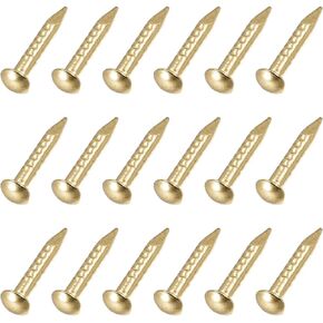 METALLIXITY Small Nails (1.2x10mm) 100pcs, Brass Tiny Hardware Nails - for Household Woodworking, Brass Tone