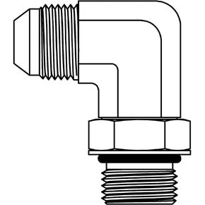 3/8" Male JIC X 3/8" O-Ring Elbow 90° Degree Hydraulic Adapter
