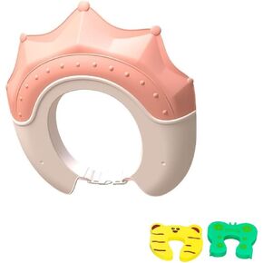 قبعة استحمام للأطفال، قناع استحمام للأطفال الصغار، قابل للتعديل، واقي لغسل شعر الطفل، درع حمام، قبعة للعيون والأذنين، حماية للرأس، شامبو استحمام، قبعة ناعمة للأطفال الصغار، الأطفال، الأطفال باللون الوردي in Kuwait