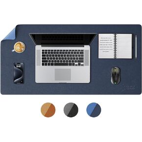 Black Shark Multifunctional Large Desk Pad, Gaming Mouse Pad, Office Desk Protector, XXL Non-Slip Desktop Protector, Waterproof Durable Leather Desk Mat (47.2" x 23.6" x 0.12") - Manta P11 Black