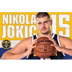 Trends International NBA Denver Nuggets - Nikola Jokic 19 Wall Poster, 22.375" x 34", Unframed Version