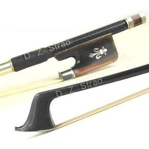 D Z Strad Cello Bow - Model 301 - Carbon Fiber Bow with Ox Horn Fleur-de-Lis Frog… (4/4 - Full Size)
