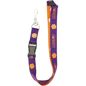 NCAA Two-Tone Lanyard with breakaway safety clasp and easy-remove clip for keys or ticket holder