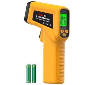 BSIDE High Temp Infrared Thermometer Gun -58℉~2552℉(-50℃~1400℃), D:S=50:1, High Temperature IR Laser Pyrometer Non-Contact Color LCD Thermometer for HVAC Furnace Industry Forge Casting Metallurgy