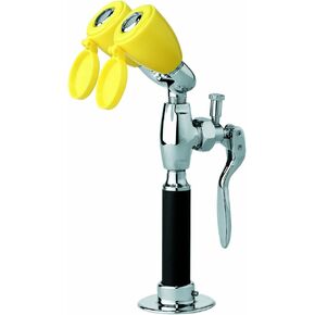 Speakman SE-927 Deck-Mounted Drench Hose & Eyewash Station Combination for Dangerous Worksites, Polished Chrome