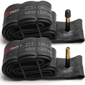 زوج Fincci 27.5 × 1.95-2.125 بوصة أنابيب داخلية للدراجة 48 مم أنبوب داخلي لصمام شريدر للدراجات الجبلية MTB Road Hybrid - حزمة من 2 in Kuwait
