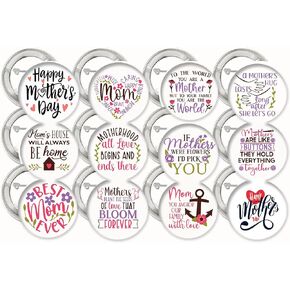 Best Mom Ever-Phrases Buttons Pins, 2.25" Metal Pin-back - Celebrate Best Mom Ever Mom Birthday Gift Ideas Messages to use Year Round- 12 pcs