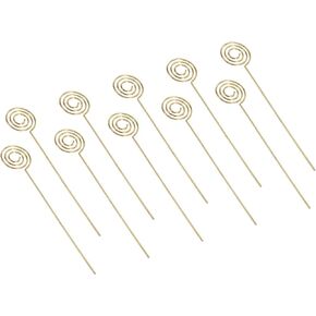 PATIKIL 4.7 Inch Metal Wire Place Card Holder, 20 Pack Photo Picture Floral Picks Round Shape Clips for Party Meeting Wedding Displaying DIY, Gold Tone