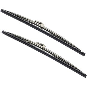 Windshield Wipers - 2PCS Front 12" Stainless Steel Windshield Wiper Blades Replacement for Ford & GM Polished