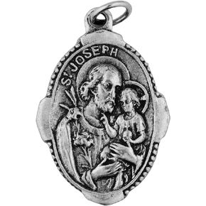 Venerare Traditional Catholic Saint Medal - st joseph | Silver Toned Color | Great for First Holy Communion and First Holy Confirmation | Religious Medallion for Jewelry and Home