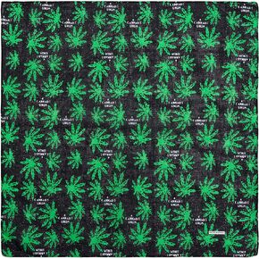 Marijuana Hemp Leaf Logo 420 Weed Bandana Black