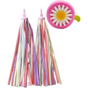 SVNR Bicycle Tassel Streamer, Bicycle Streamers with Bike Bell for Kids, Bike Handlebar Streamers, Bicycle Grips, Moto Ribbons - Multi Colored Party Decorations for Birthday Parties, Weddings