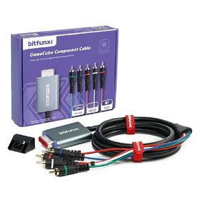 BITFUNX NGC Component Cable Adapter - Supports Component Video (3RCA) and Audio Cable (2RCA), Plug & Play Video Game Adapter with No Lag, Component Converter for NGC Console (6 ft)