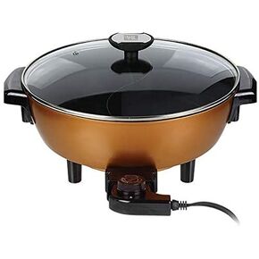 KOTO ELECTRIC NON-STICK SHABU SHABU HOT POT WITH DIVIDER (DIVIDED), 4.7L,11.8