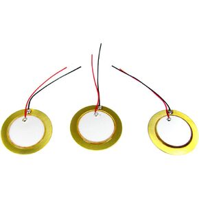 3-pack 27mm Piezoelectric Disk Elements (Contact Pickups) with 2" Leads