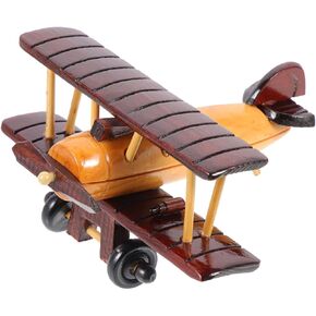 DECHOUS Wooden Airplane Model Airplane Decor Vintage Airplane Decor Wooden Ornaments Airplane Prop Wooden Plane Airplane for Home Desktop Wood Crafts, Aircraft Type B