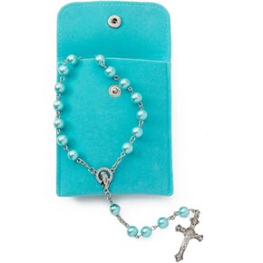 YQZIYOU Rosary Beads Catholic for Women - Confirmation Gifts for Teenage Girl, Solid Colored Simple Style button bag, Artificial Pearls Rosary, Gifts for Women