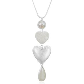 GexoOmgo Long Sweater Necklaces for Women Fashion Heart Shaped Pendant Y Statement Chain Necklace for Girls