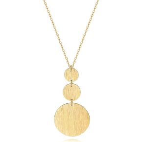 PEARLADA 18k Gold Chain Long Necklace, Boho Sweater Necklace for Women, Geometric Pendant Y Necklace