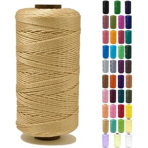 Tsuisho 1.5mm x 219 Yards Polyester String Cord for Knitting and Crochet, 100% Polypropylene Macrame Cord for Hats, Bags, Purses, Shoes, Plant Hangers, DIY Crafts - Rose Pink