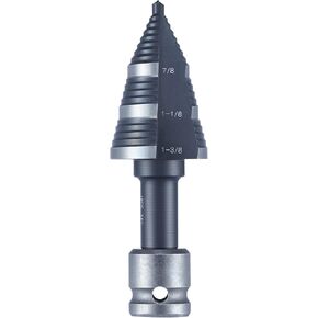 Anfrere M2 HSS Step Drill Bit for Impact Drills، 7/8"، 1-1/8"، 1-3/8" لقم الثقب المخروط الأسود لقطع ثقب الصفائح المعدنية الفولاذية، وحدة ثقب متعددة، أدوات منزلية لقم متدرجة in Kuwait