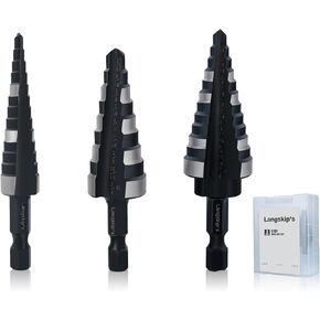 مجموعة لقم الثقب من لانجسكيب، لقم مثقاب فولاذية عالية السرعة M35 مخددة مزدوجة لحفر الثقب في الفولاذ المقاوم للصدأ والنحاس والألمنيوم والخشب والبلاستيك in Kuwait